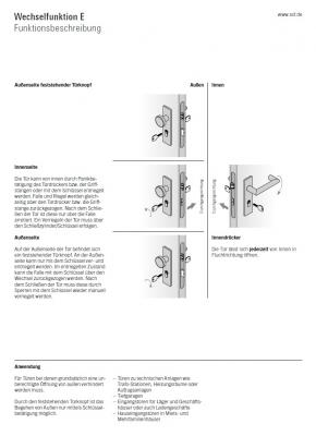 Einsteckschloss für Feuerschutztüren mit Antipanikfunktion E PZ72/65/24 R/L