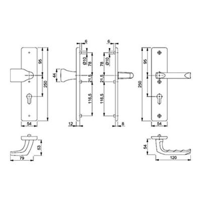 Schutzgarnitur London 78G/2221A/2440/113 Alu.F2 92 mm 67-72 mm  von HOPPE