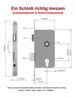 Einsteckschloss für Feuerschutztüren PZ 72, Dorn 65mm, 24mm Stulp  R/L