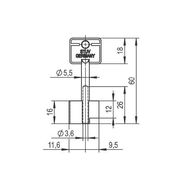 tresorschluessel stuv 60 mm