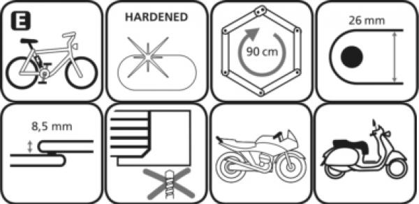 Faltschloss für Fahrräder und E-Bikes