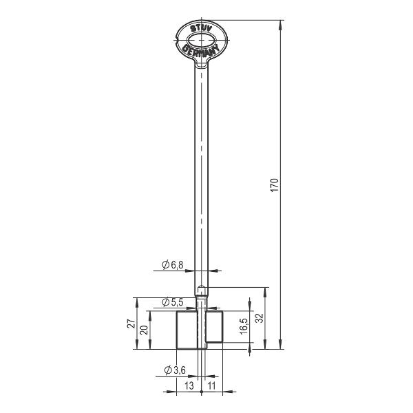 tresorschluessel stuv-170 mm